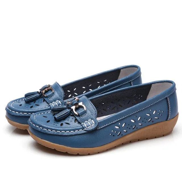 Women's Loafers Breathable Slip On Flat Moccasins Shoes