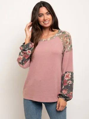 WOMEN'S LONG SLEEVE FLORAL TOP