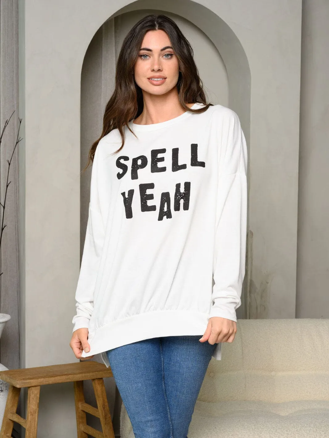 WOMEN'S LONG SLEEVE GRAPHIC TOP