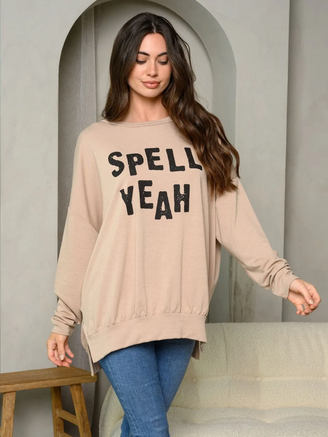 WOMEN'S LONG SLEEVE GRAPHIC TOP