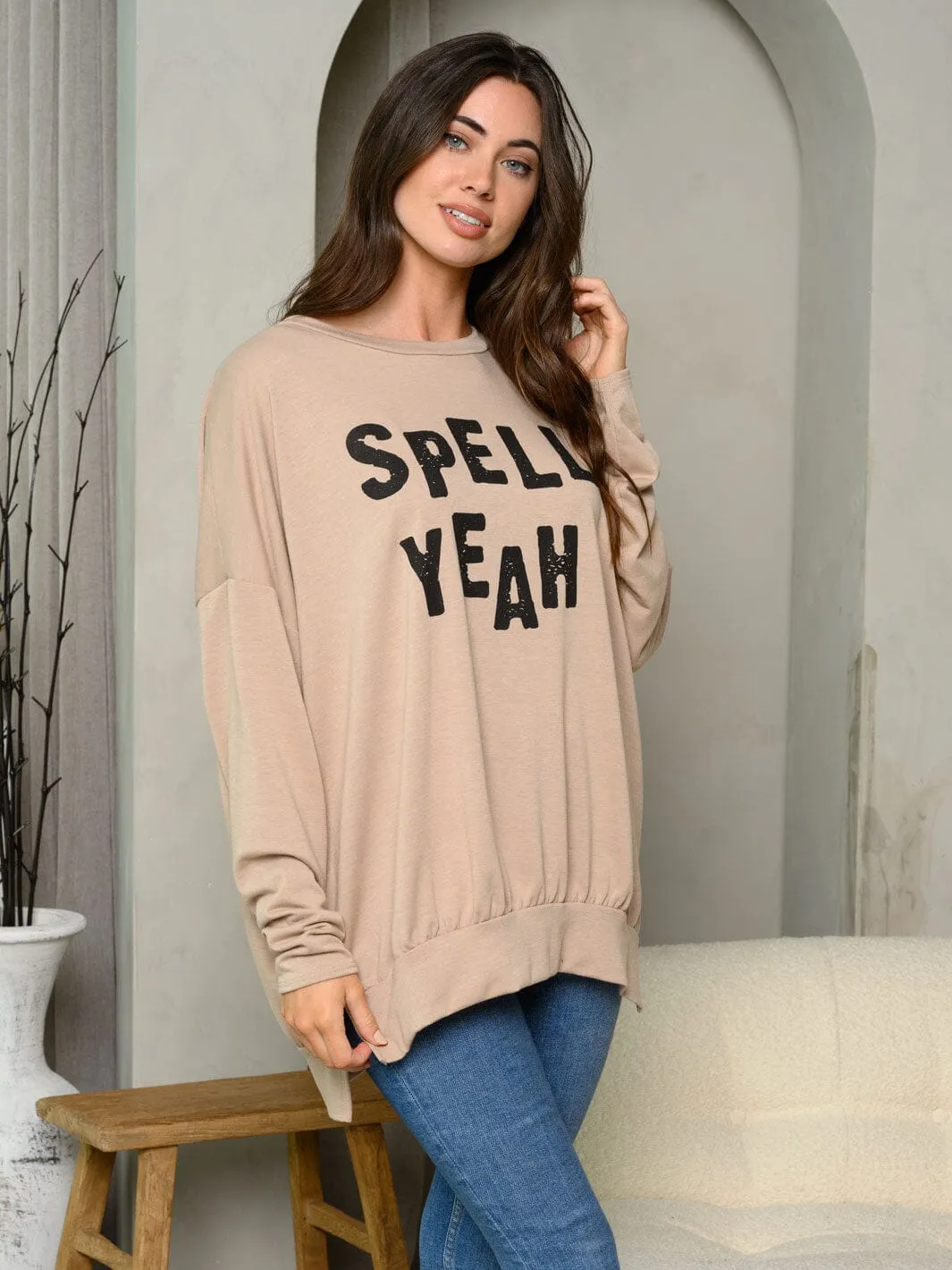 WOMEN'S LONG SLEEVE GRAPHIC TOP