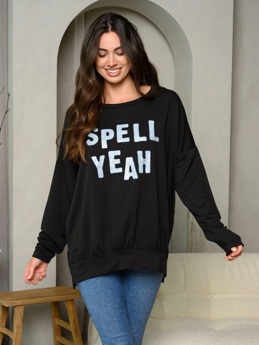 WOMEN'S LONG SLEEVE GRAPHIC TOP