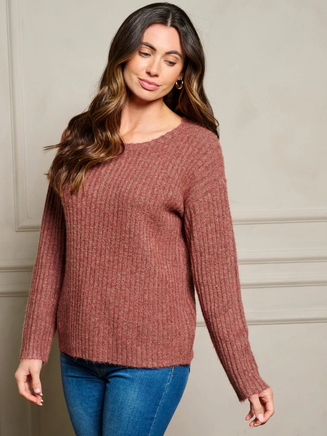 WOMEN'S LONG SLEEVE RIBBED TOP