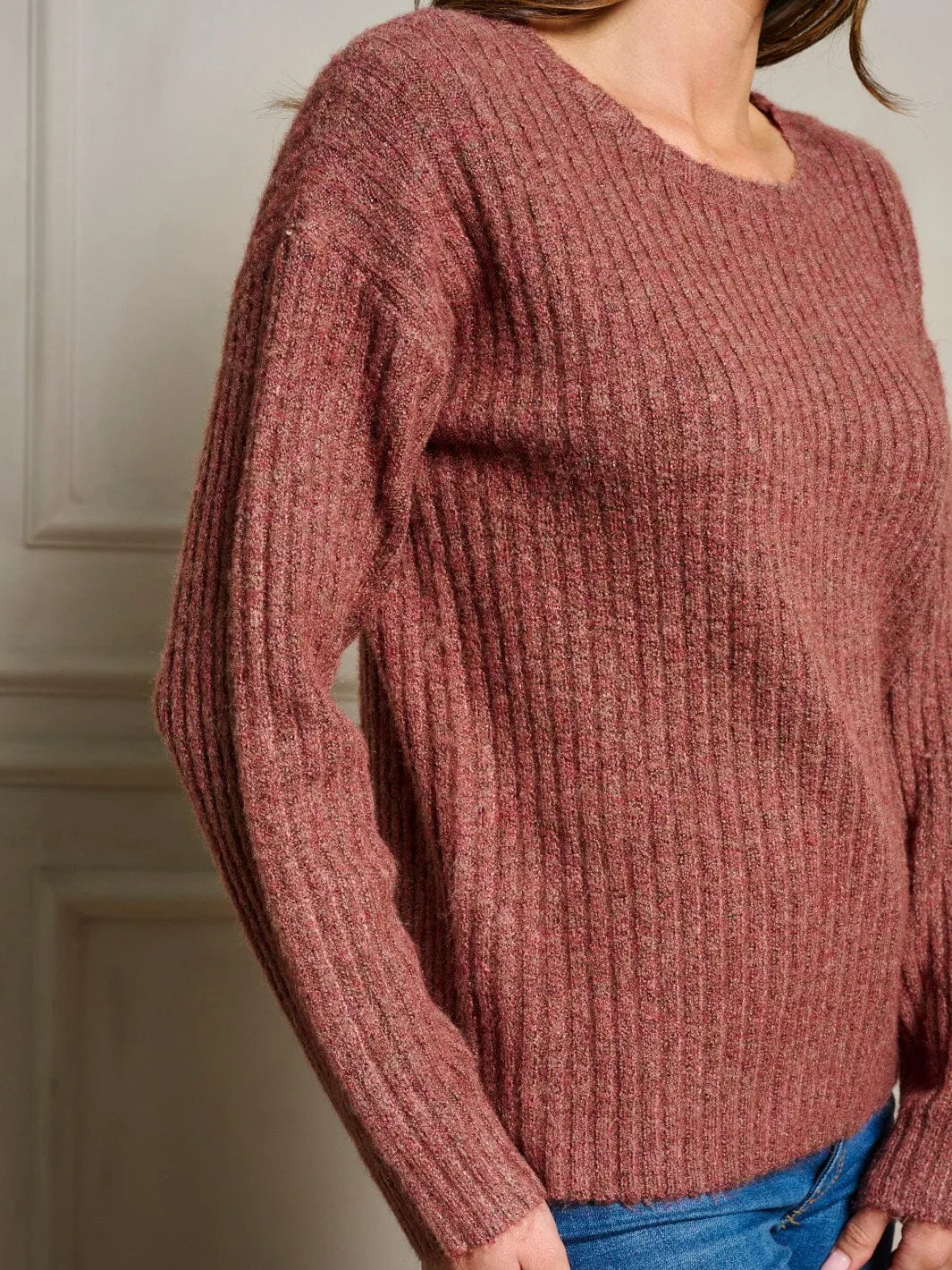 WOMEN'S LONG SLEEVE RIBBED TOP