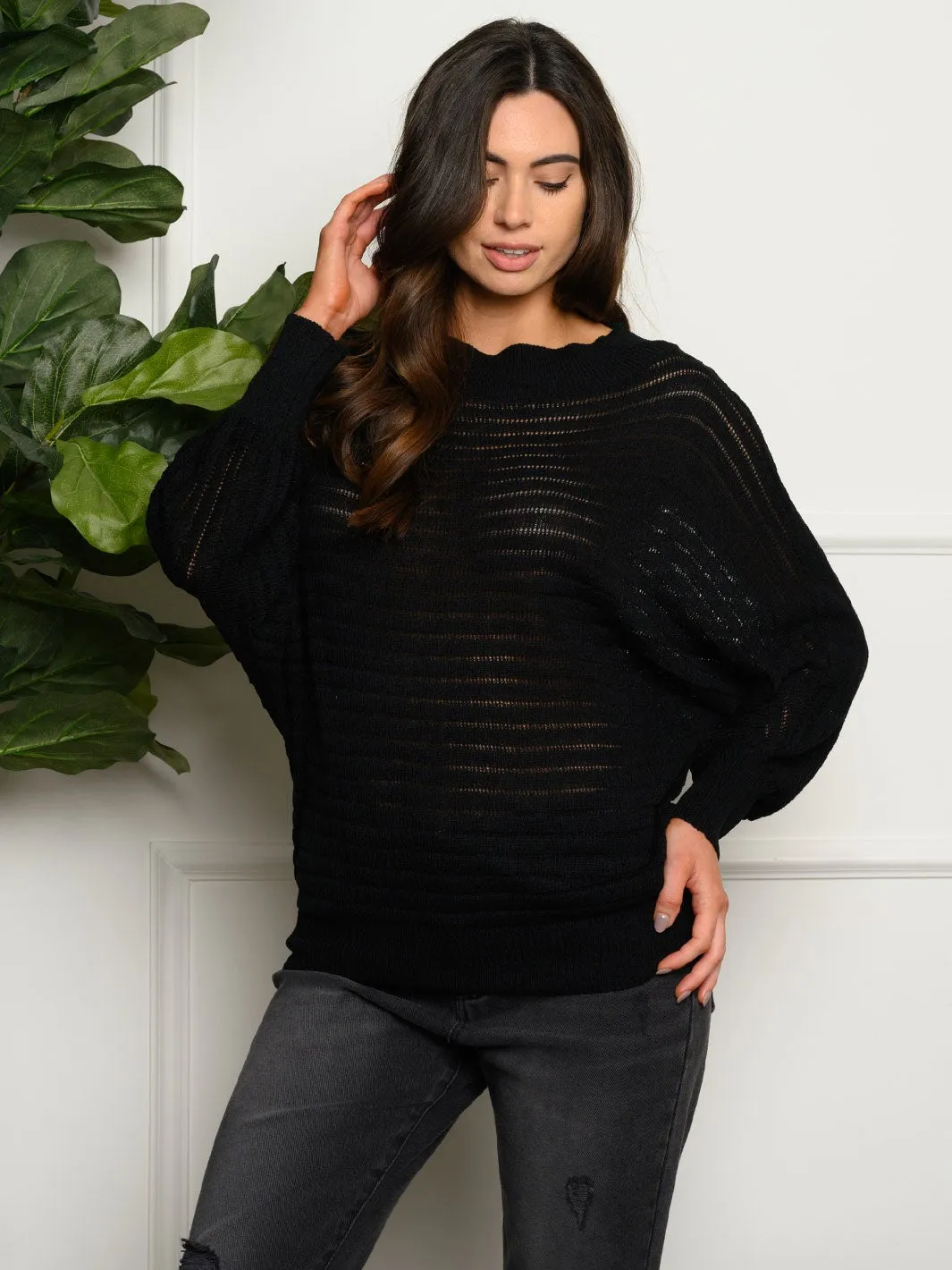 WOMEN'S LONG SLEEVE RIBBED TOP