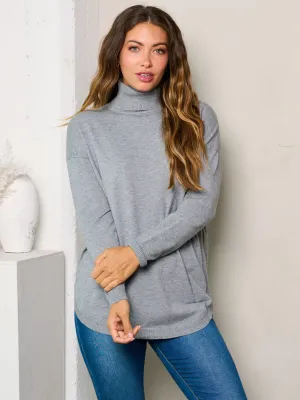 WOMEN'S LONG SLEEVE TURTLE NECK TOP