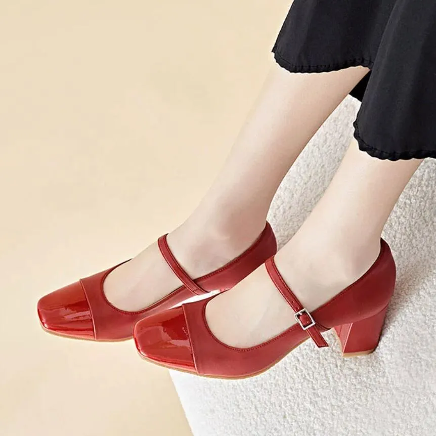 Women's Mary Jane Pumps With Top Cap ES91