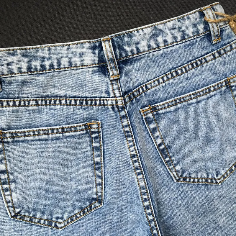 Women's Mom Jeans High Waisted Jeans Ninth Pants Loose Straight Pants