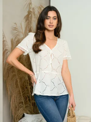 WOMEN'S SHORT SLEEVE V-NECK TOP