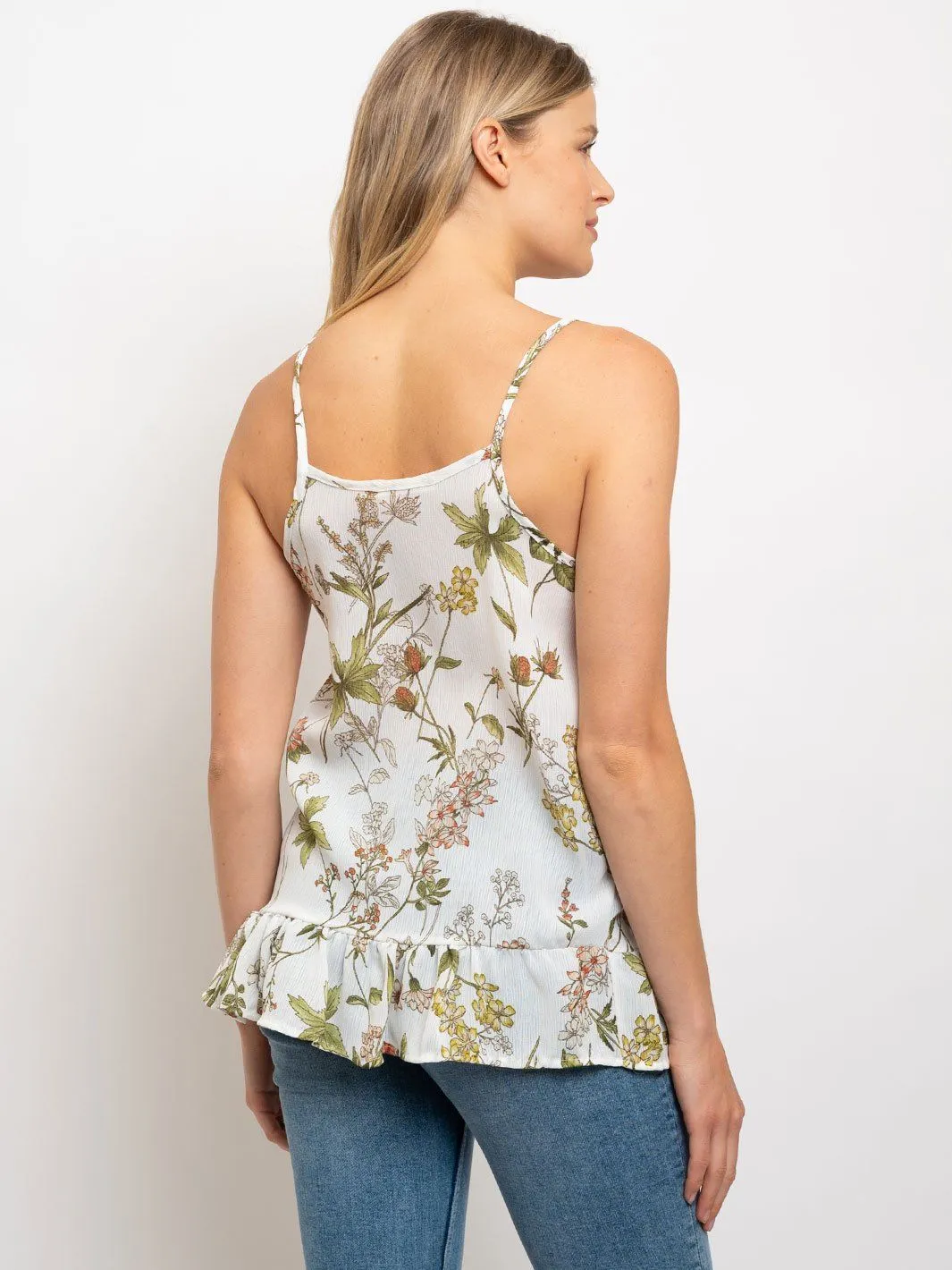 WOMEN'S SPRING PEPLUM SPAGUETTI STRAP TANK TOP