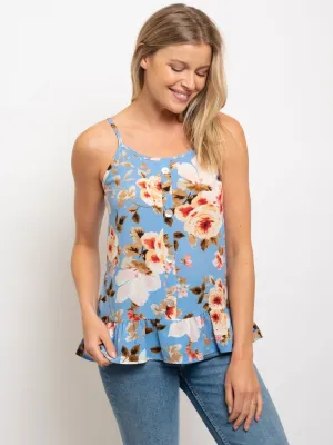 WOMEN'S SPRING PEPLUM SPAGUETTI STRAP TOP