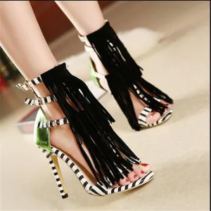 Women's Zebra Fashion Print Heels