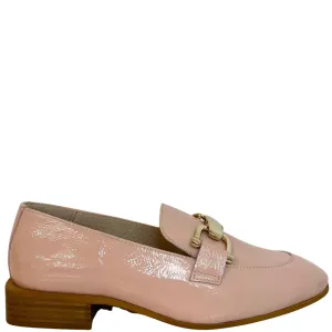 Wonders Blush Pink Patent Leather Slip On Loafers