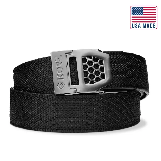 X SERIES BUCKLE  | USA MADE BLACK TACTICAL NYLON GUN BELT 1.5"