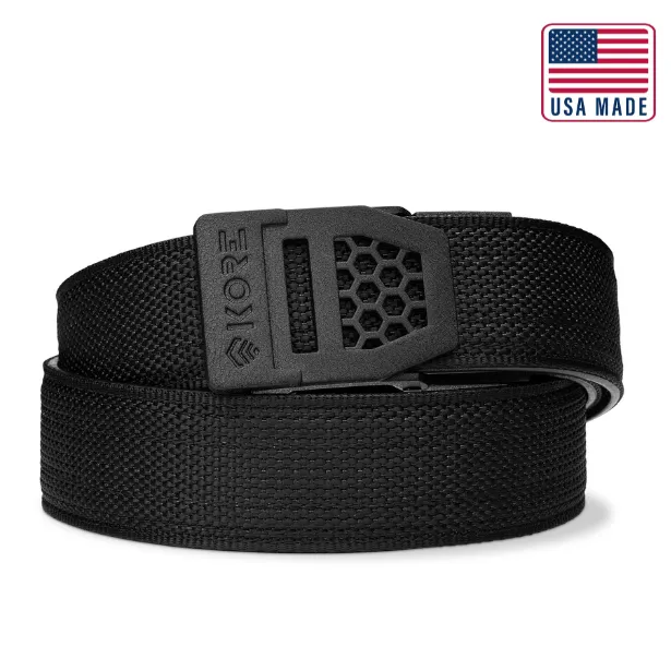 X SERIES BUCKLE  | USA MADE BLACK TACTICAL NYLON GUN BELT 1.5"