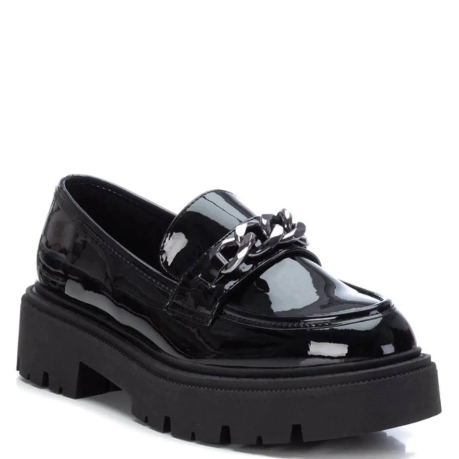 XTI Black Patent Chunky Loafers