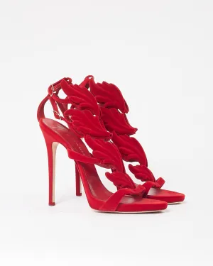 Zanotti Red Suede Gladiator Sandal Heels - 40