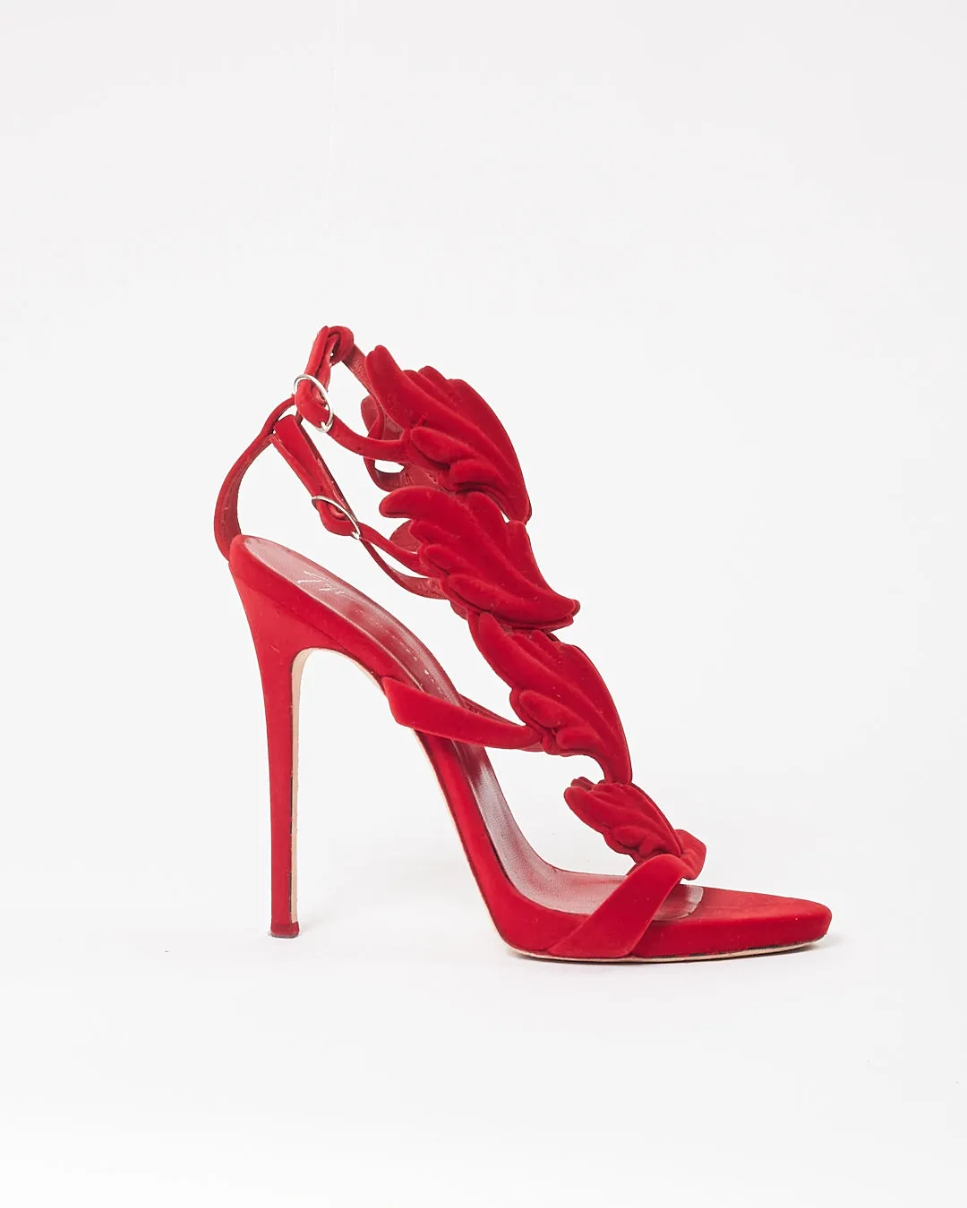 Zanotti Red Suede Gladiator Sandal Heels - 40