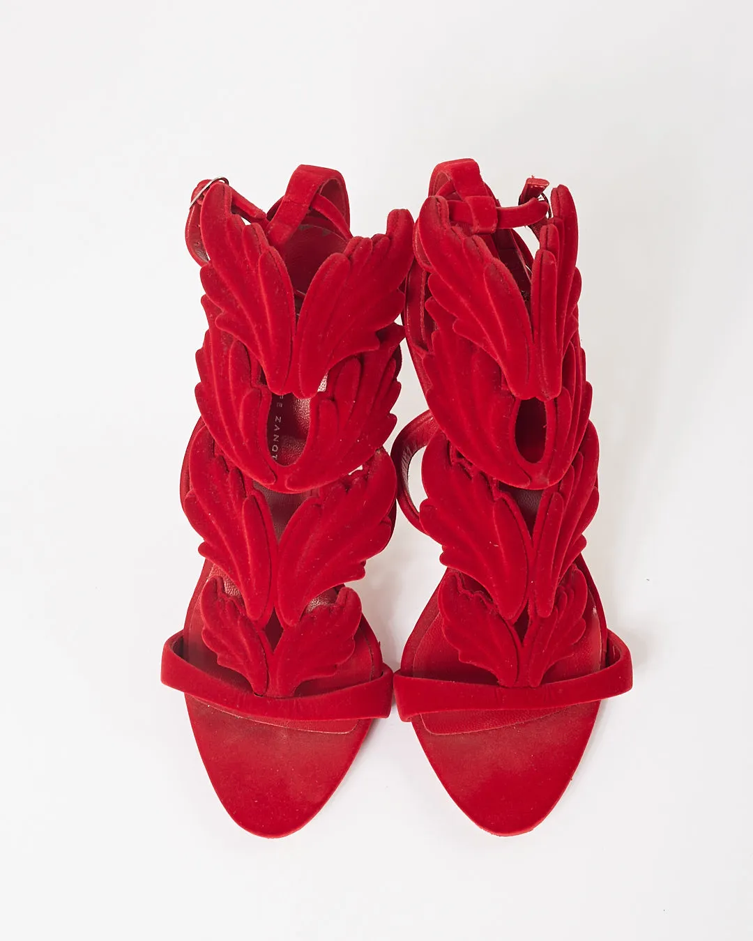 Zanotti Red Suede Gladiator Sandal Heels - 40