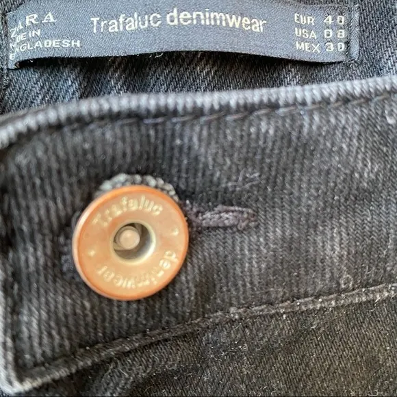 Zara Trafaluc Denimwear Mom Rigid High Rise Black Jeans Size 8