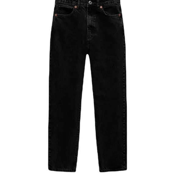 Zara Trafaluc Denimwear Mom Rigid High Rise Black Jeans Size 8