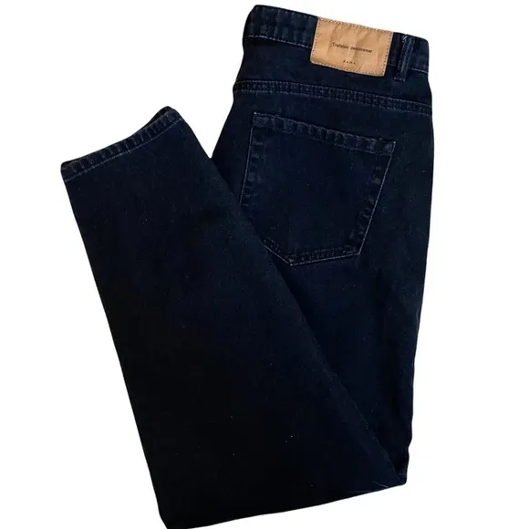Zara Trafaluc Denimwear Mom Rigid High Rise Black Jeans Size 8