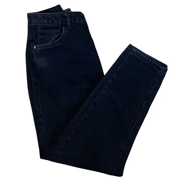 Zara Trafaluc Denimwear Mom Rigid High Rise Black Jeans Size 8