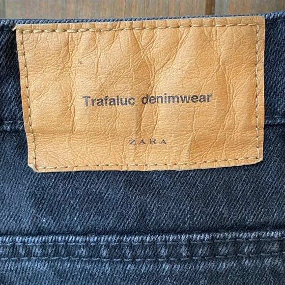 Zara Trafaluc Denimwear Mom Rigid High Rise Black Jeans Size 8