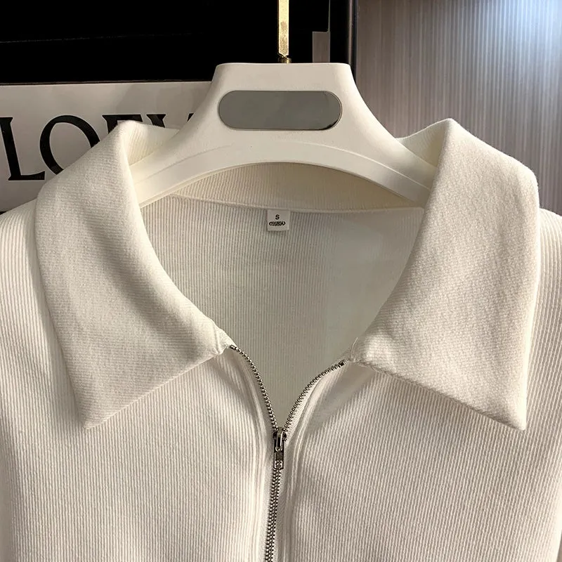 Zipped & Knitted Long Sleeve Tops