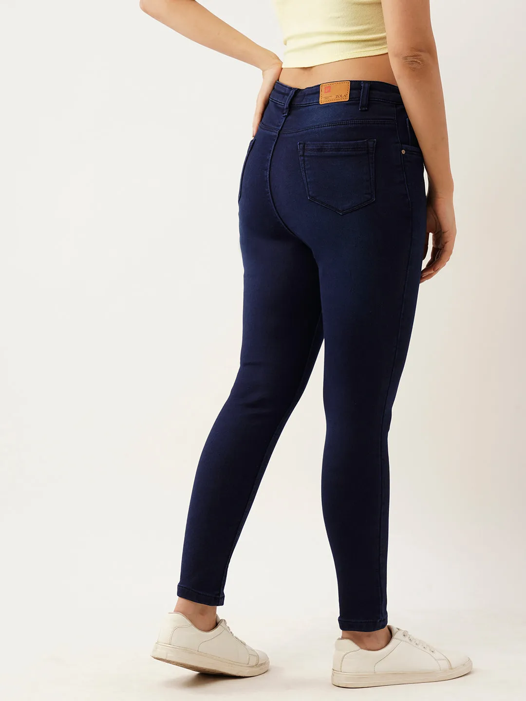 ZOLA Exclusive Ankle Length Denim High Waist Stretchable Killer Blue Pencil Fit Jeans For Women